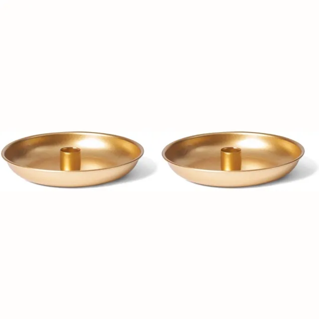 Unyqoos Set van twee gouden kandelaars voor sfeervolle advent en kerstdecoratie