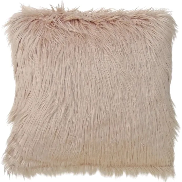 Lavandoux Bont Kussen - Imitatiebont Sierkussen - 50 x 50 cm - Beige