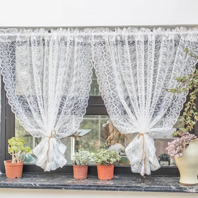Unyqoos ® Charmant Wit Gordijn met Romantische Kanten Rand voor Huiselijke Elegantie in Elke Ruimte