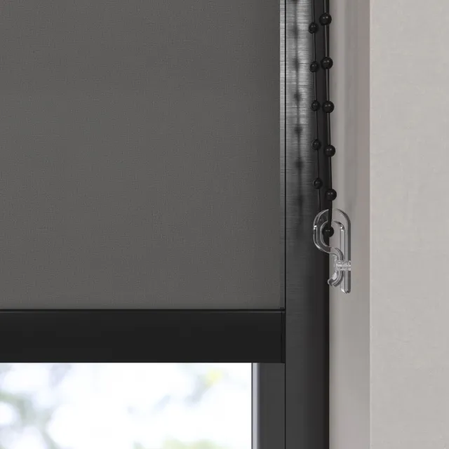 Dutchblinds Rolgordijn - lichtdoorlatend - Antraciet - 70x275cm - Raamdecoratie op maat