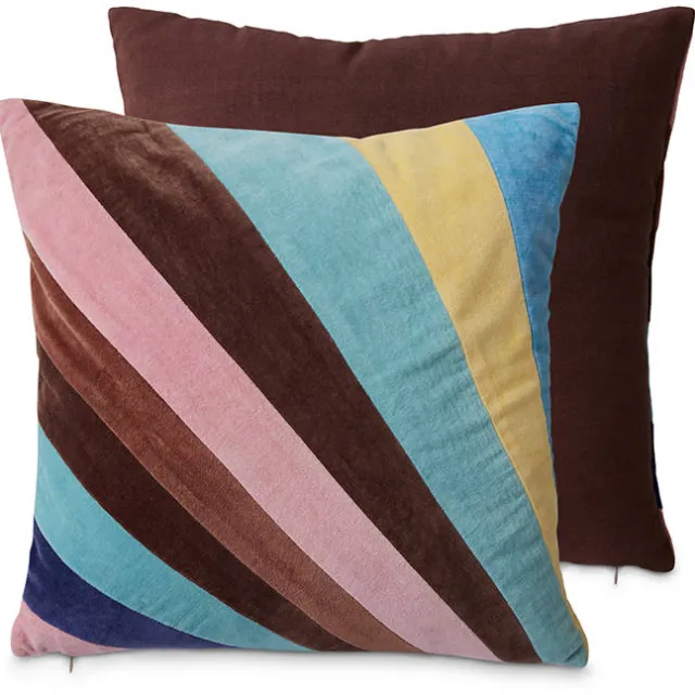 HKLIVING sierkussen Eventide (45x45 cm) bruin/blauw/roze