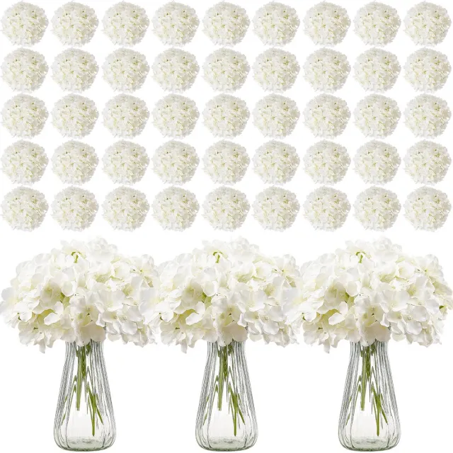 Vevor 305x Kunsthortensia's van Zijde 25 Cm Kunstbloemen Boeket Wit