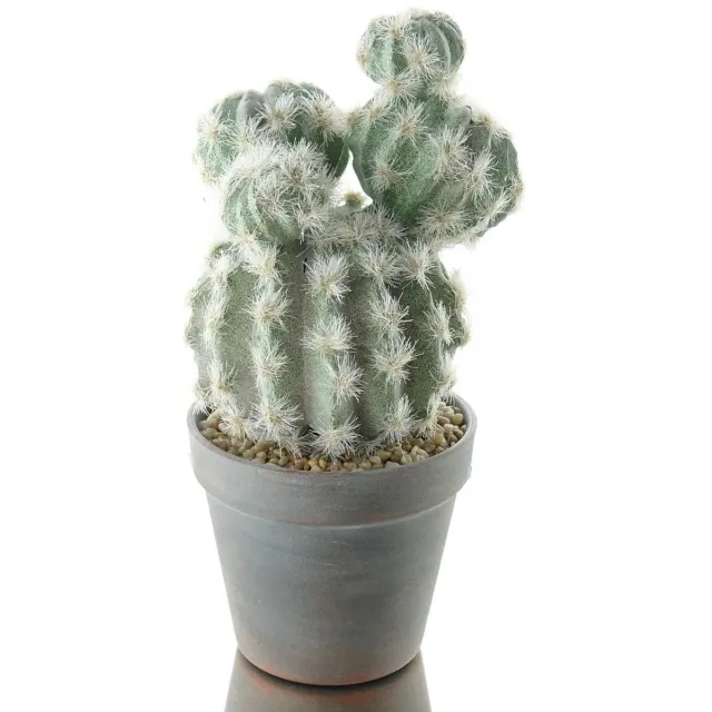 DPI bol-cactus in bruin-washed pot - kunstplant Meerkleurig