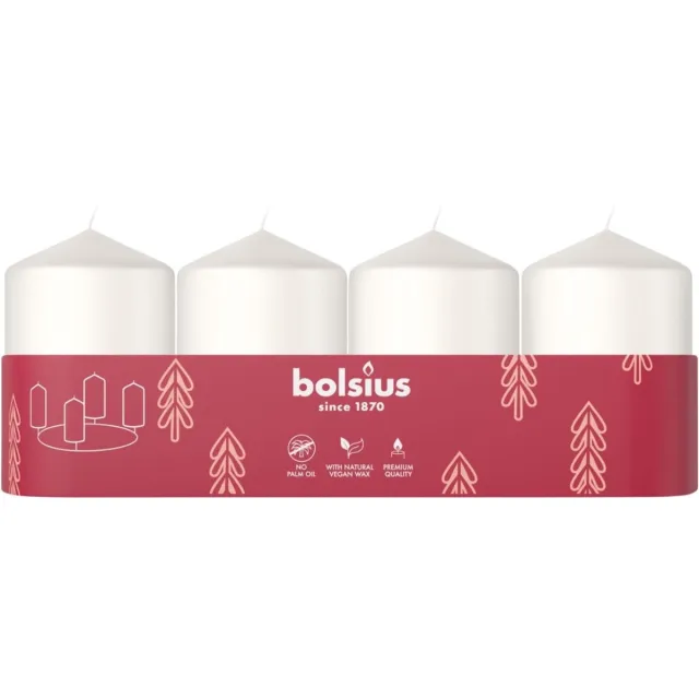 Bolsius Stompkaars - 60/40 - 4 stuks per verpakking - Cloudy White Wit