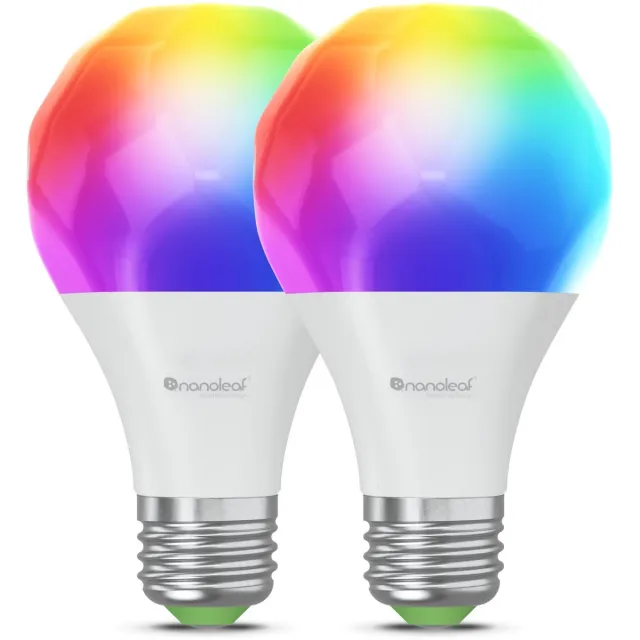 Nanoleaf Matter A19 Smart Bulb - Slimme verlichting - E27 - RGB - 2 Stuks - Apple Home/Google Home/Amazon Alexa