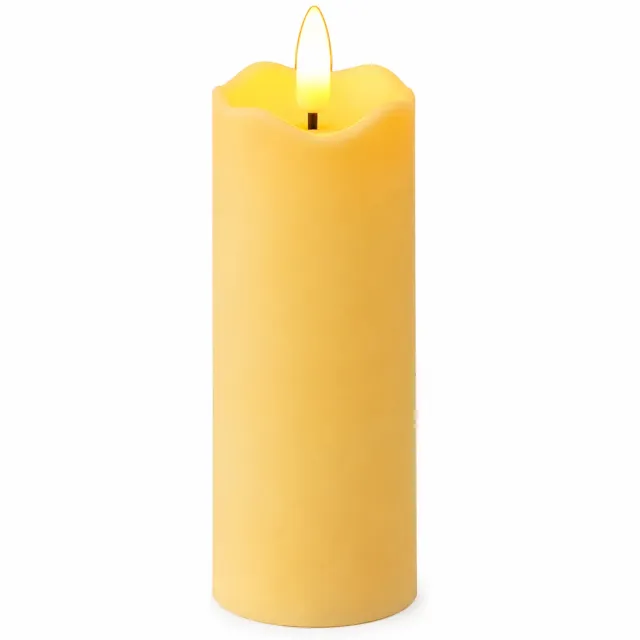 SWGOTA led kaarsen 5 x 12,5 cm met vlamvormige lichtpunt, kunststof kaarslichaam voor sfeerdecoratie, 12 stuks per displaydoos Ivoorwit