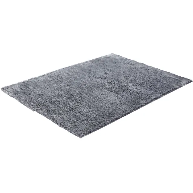 Vente-unique Ultrazacht hoogpolig shaggy vloerkleed - 160 x 230 cm - Grijs - DOLCE Lichtgrijs