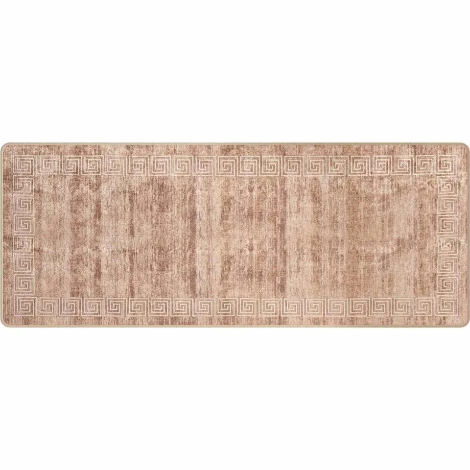 vidaXL Vloerkleedloper MARSA Beige en goud 80 x 200 cm Wit