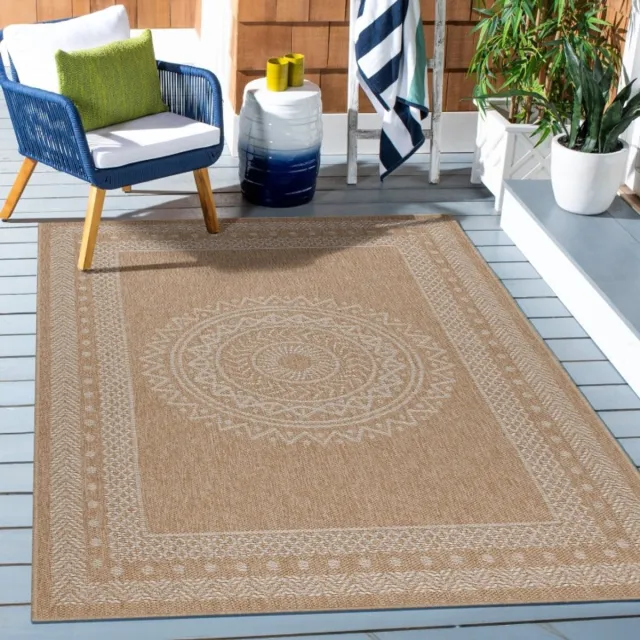 TapisTrend Buiten- en terraskleden Beige Binnen- en buitenkleed, vintage stijl, polypropyleen, voor de keuken