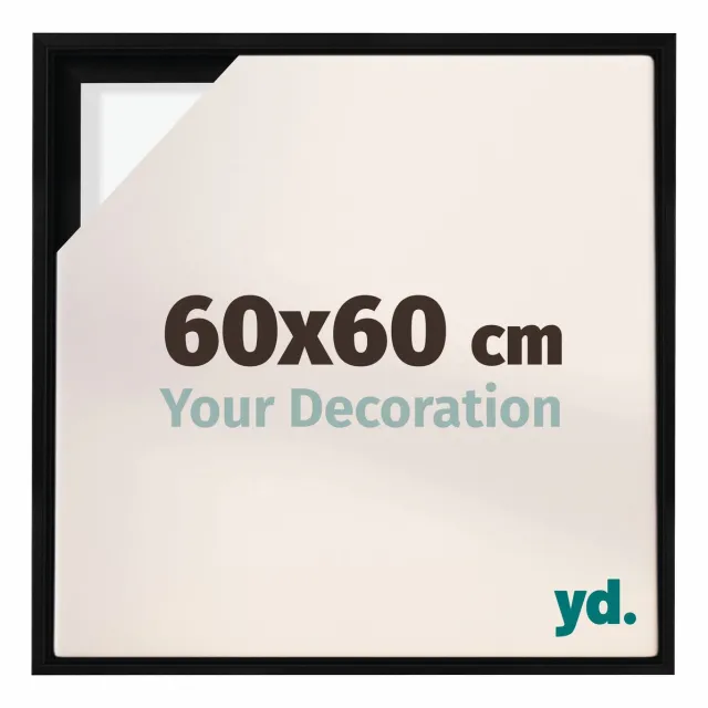 yd. yd, Baklijst 60x60 cm Zwart Mat - Lijst voor Canvasdoek - MDF Lyon