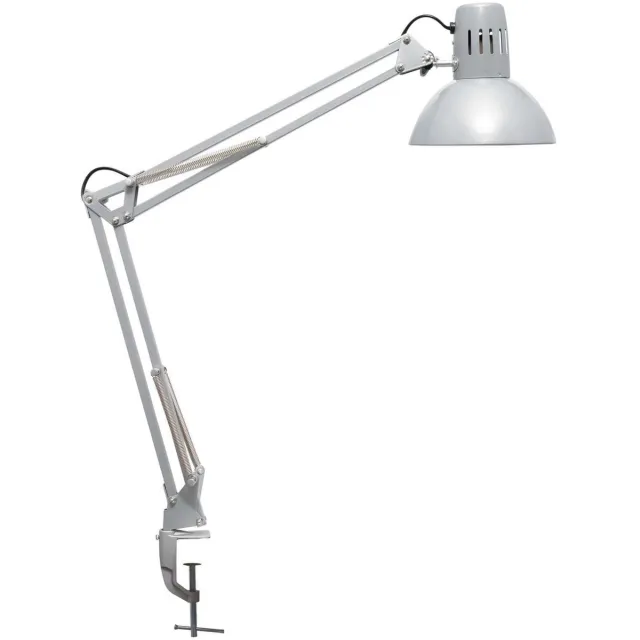 Maul MAULstudy Bureaulamp - Metaal - Zilver - E27 Fitting - Tafellamp met Klem - Zonder Lichtbron
