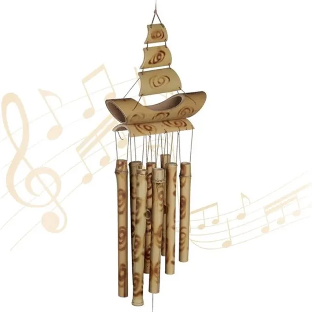 Thuys Windgong Bamboe – Windvanger – Windorgel – Natuurlijk Geluid – 69 x 19 x 66 CM