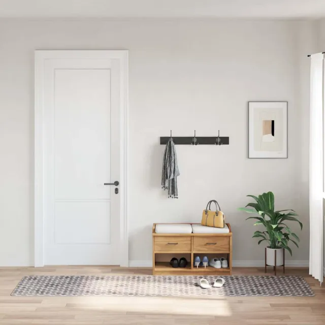 vidaXL Vloerkleed wasbaar 80x300 cm meerkleurig grijs, foto 2