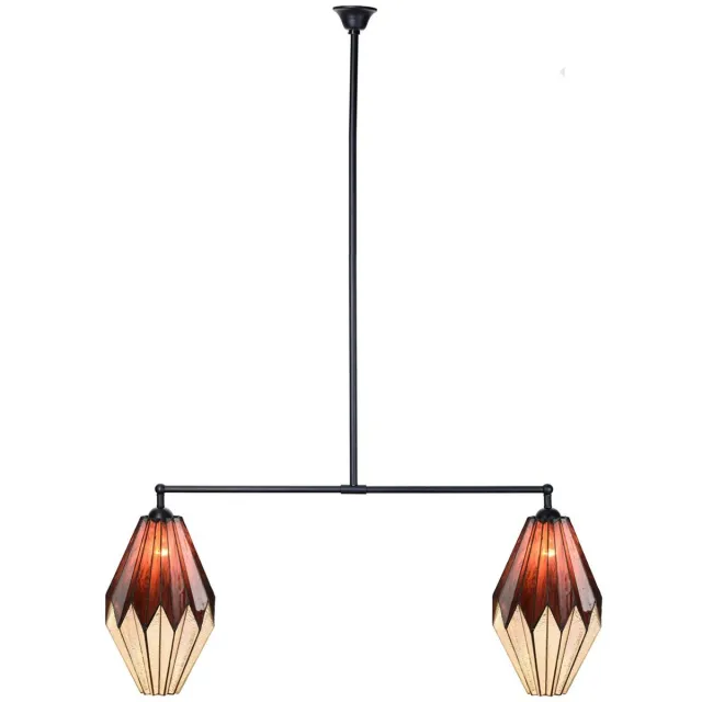 Coloured by Art Tiffany T-lamp 2 lichts Origami - Art Deco Trade Zwart