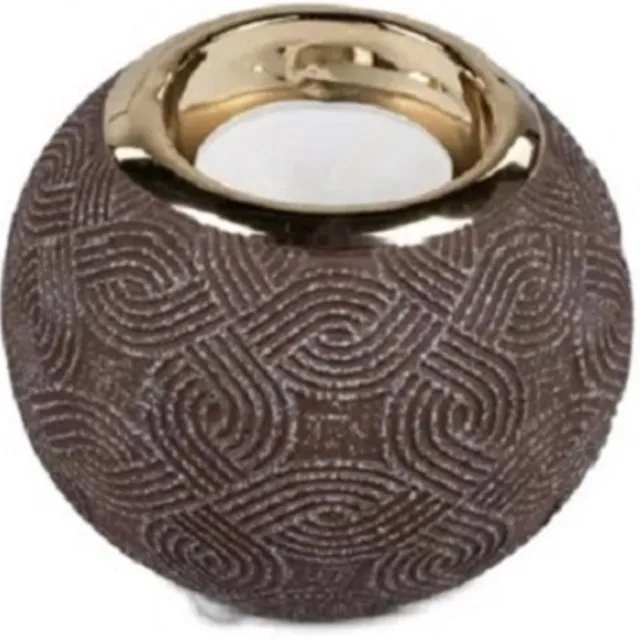 Formano Waxinehouder - Bol - Theelicht houder - Goud - Bruin - Ø 14 cm.