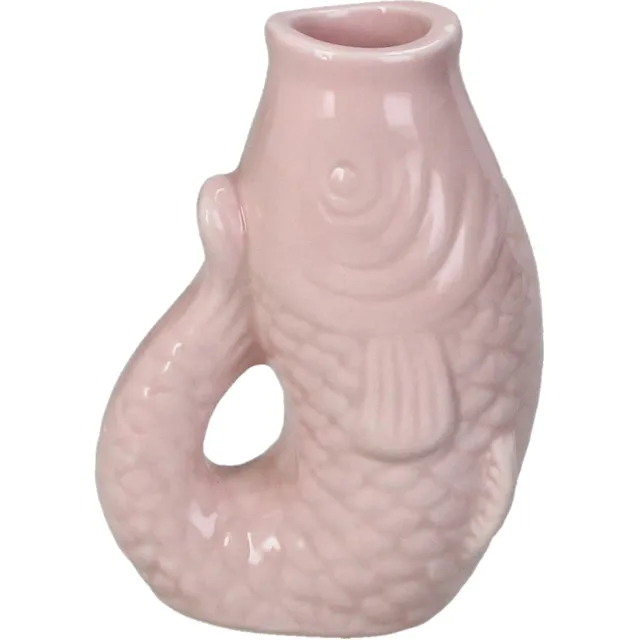 J. Kersten B.V. Vase Fish Stoneware Pink 8x5.5x11.3cm