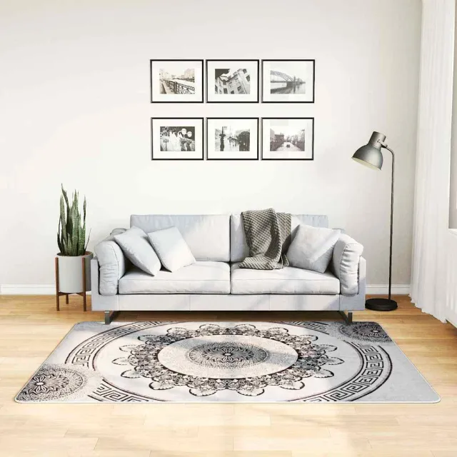 vidaXL Vloerkleed wasbaar 120x180 cm zwart en grijs, foto 2