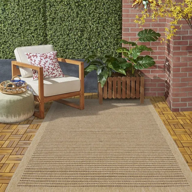 flycarpets Lucia Naturel Sisal Buitenkleed Voor Binnen & Buiten Vloerkleed - Beige - 120x170 cm