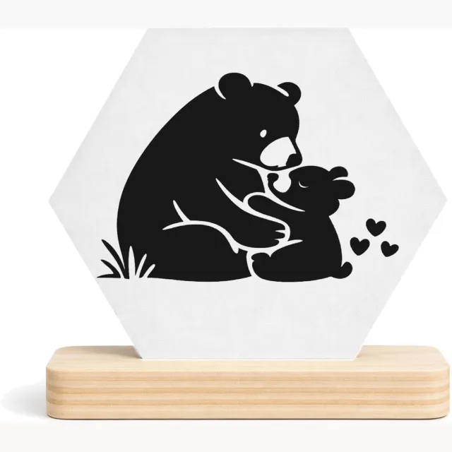 Mr Cadeautjes MDF fotolijst/inleg hexagon 14 x 13 - design Liefdevolle complimenten in een compacte typografische poste | cadeau Wit