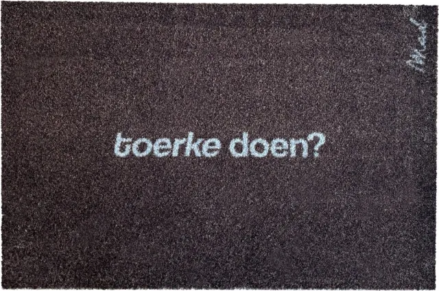 Mad About Mats DIRK - deurmat - toerke doen? - schoonloop/scraper - wasbaar - 50x75cm Bruin