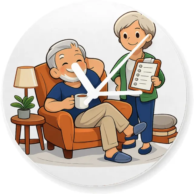Mr Cadeautjes Glazen klok Ø 20 - design Een vrolijke pensioneringsgrap rond vrijheid en nieuwe routi | cadeau Wit