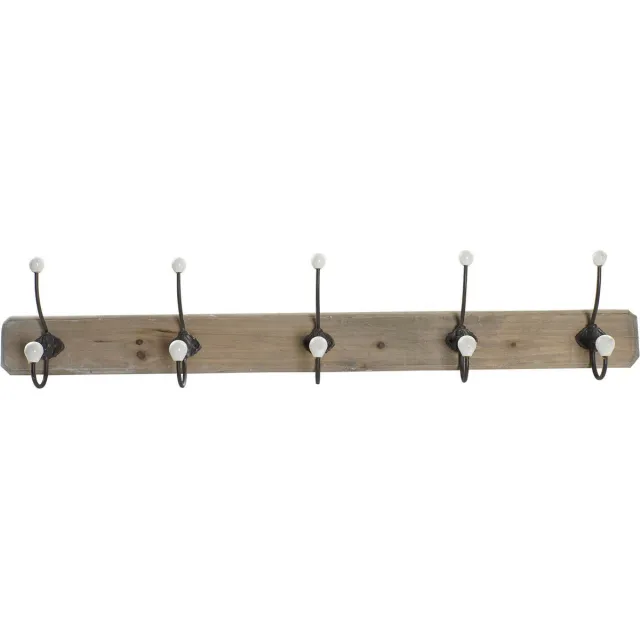 Item International ITEM Wandkapstok - lichtbruin - 5-haaks - kapstok - hout/metaal - 95x20 cm