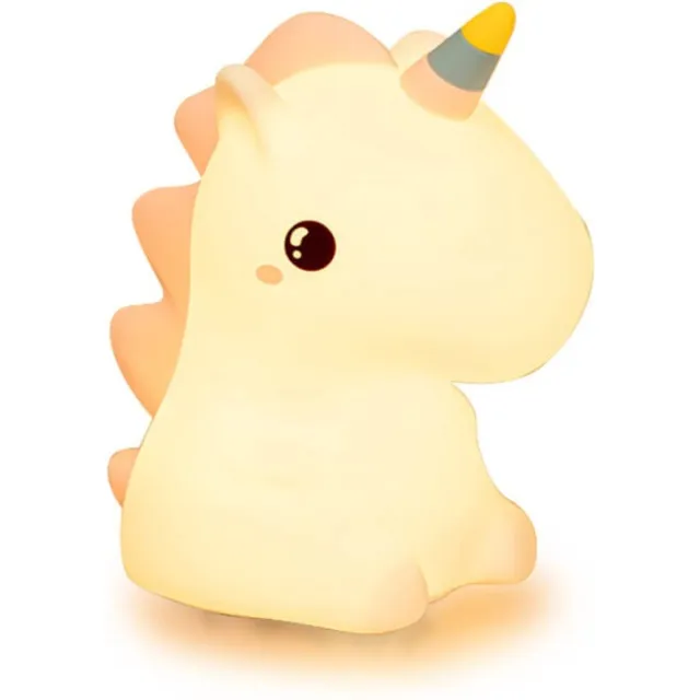 Eurekakids Unicorn Nachtlamp - Silicone Lampje Eenhoorn voor Babykamer - Oplaadbaar Roze