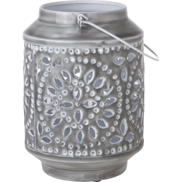 Cosy & Trendy Cosy&Trendy Windlicht - Metaal - 18 cm x 18 cm x 24 cm - Grijs