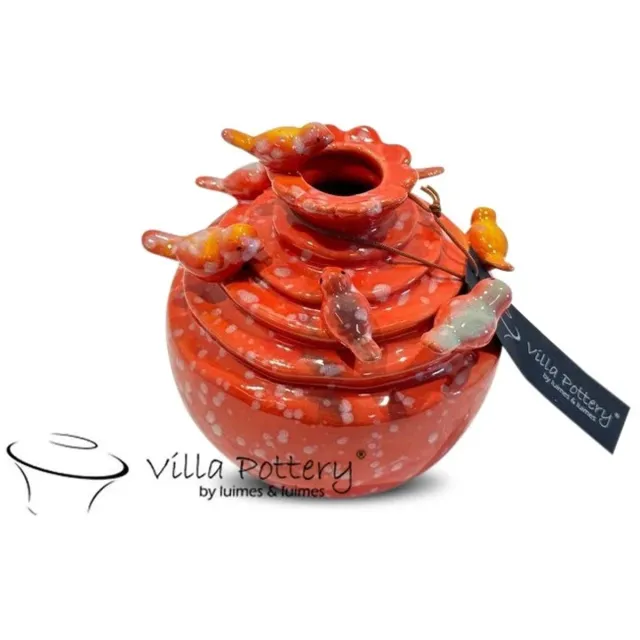 Villa Pottery Rode Vogel Vaas Grenada D17xH17 rood