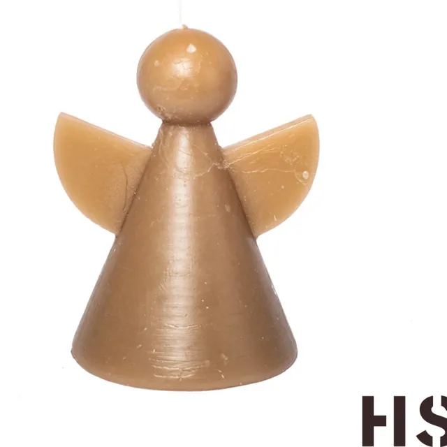 Home Society Engel Kaarsjes - Doos 12 stuks - Taupe - 8.5 cm
