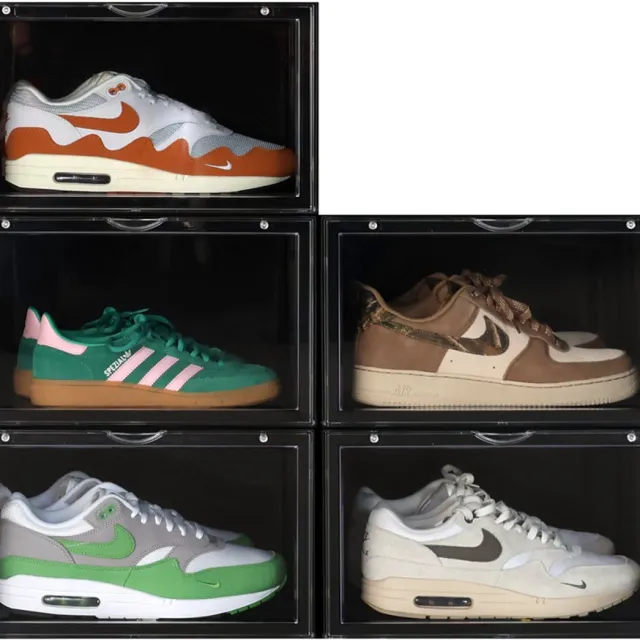 Sneakerstack Sneakerbox Zwart – 5 stuks - Stapelbare Schoenenbox – Past tot schoenmaat 48 – Premium Opbergbox