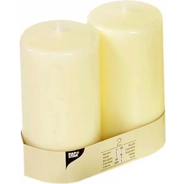 Papstar 15363, Cylinder, Ivoor, 70 uur, 2 stuk(s) Ivory