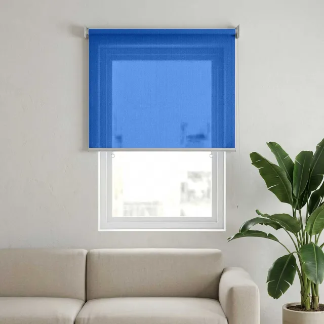 vidaXL Buitenrolgordijn 90% UV-blok Blauw 80 x 140 cm HDPE