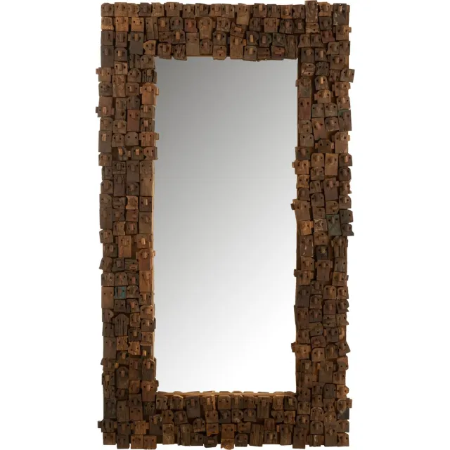 J-Line spiegel Syma - hout/glas - naturel - large - 100 x 180 cm