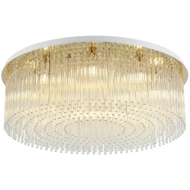 KOSILUM Sandrilla - Plafondlamp - Transparant en goud - Metaal en glas