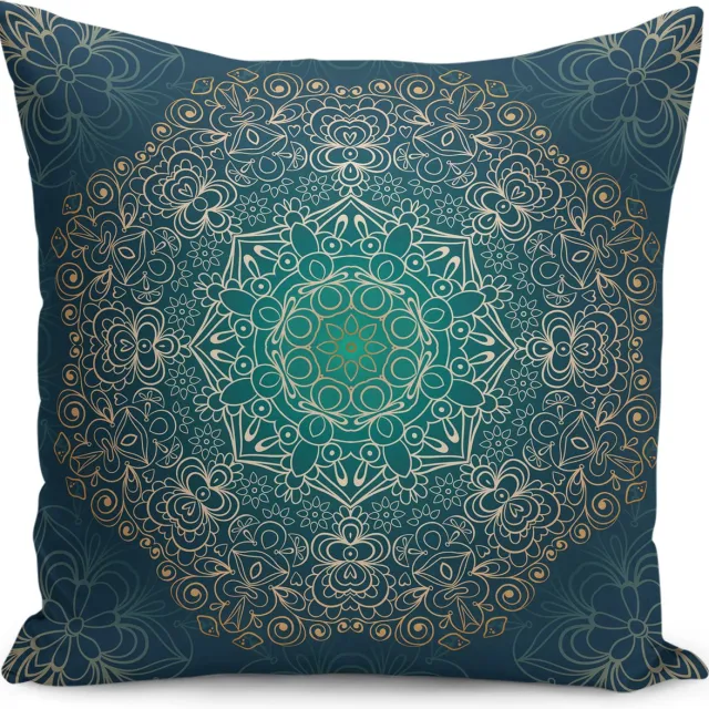 De Groen Home Kussensloop - kussenhoes - Sierkussenhoes - hoes voor vloerkussens - 70x70 cm - Gold Mandala - Vloerkuusenhoes - Kussensloop - Aan beide zijdig bedrukt