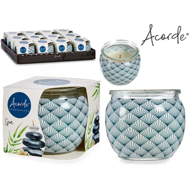 Acorde Geurkaarsenset 3 stuks - SPA/MOS/LINNEN - in glas - 20u blauw