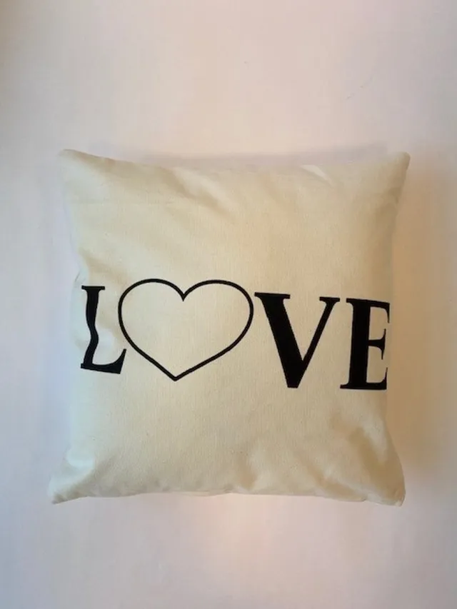 L28 Kussenhoes katoen wit 45x45 cm Love