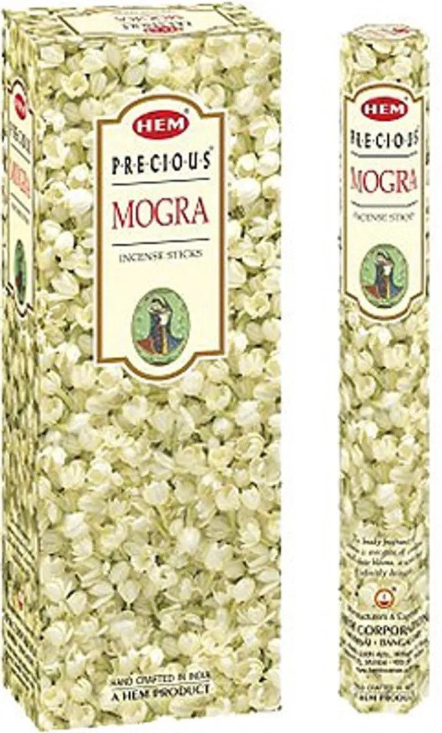 HEM Wierook - Mogra (Precious) - Slof / Voordeelbox (6 Pakjes / 120 stokjes) Transparant