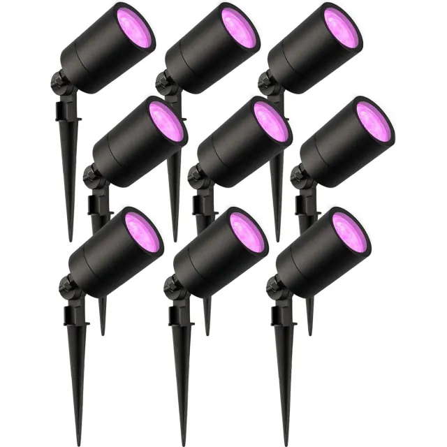 LEDVION 9X RGBWW LED Prikspots - Zwart - IP65 - 5W - 2M