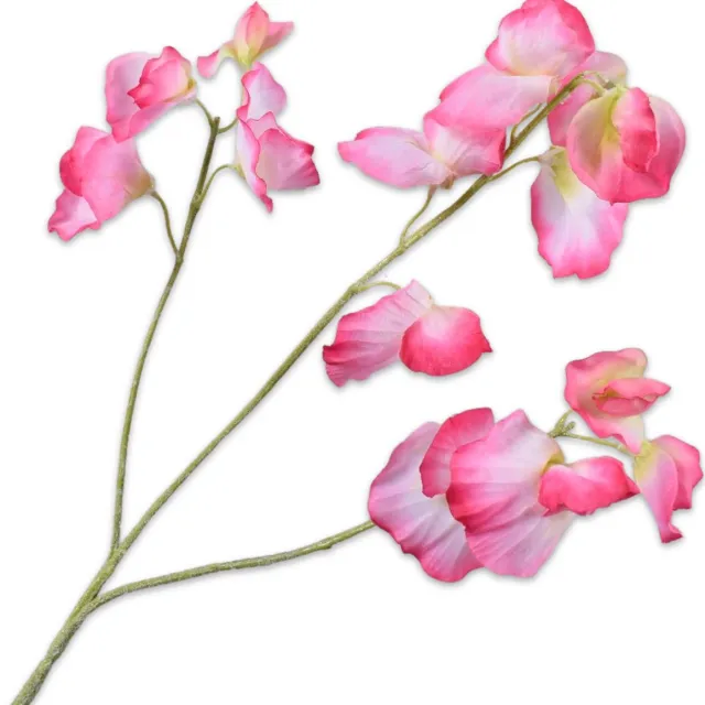 Silk-ka Kunstbloem-Zijden Bloem Lathyrus Tak Roze-Crème 66 cm Voordeelaanbod Per 2 Stuks