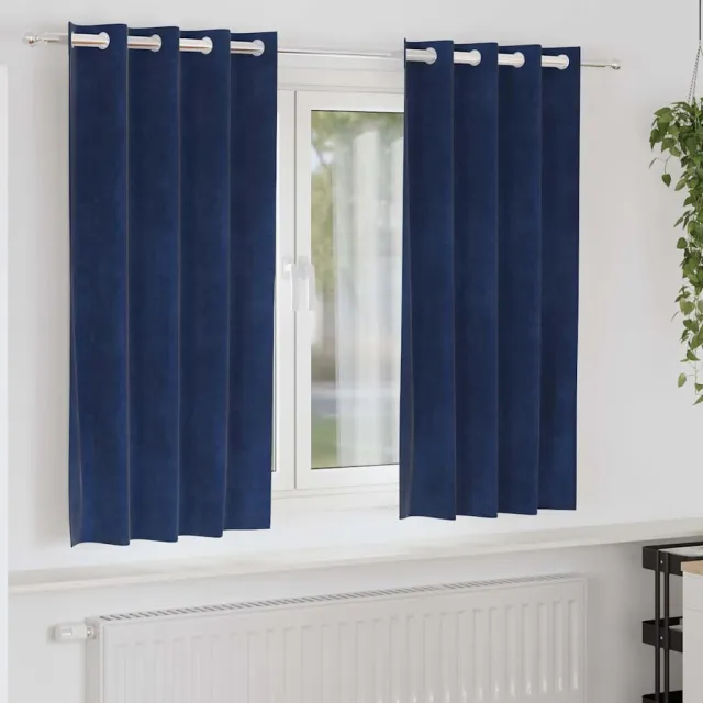 vidaXL Gordijnen 2 st Donkerblauw 140 x 175 cm fluweel blauw