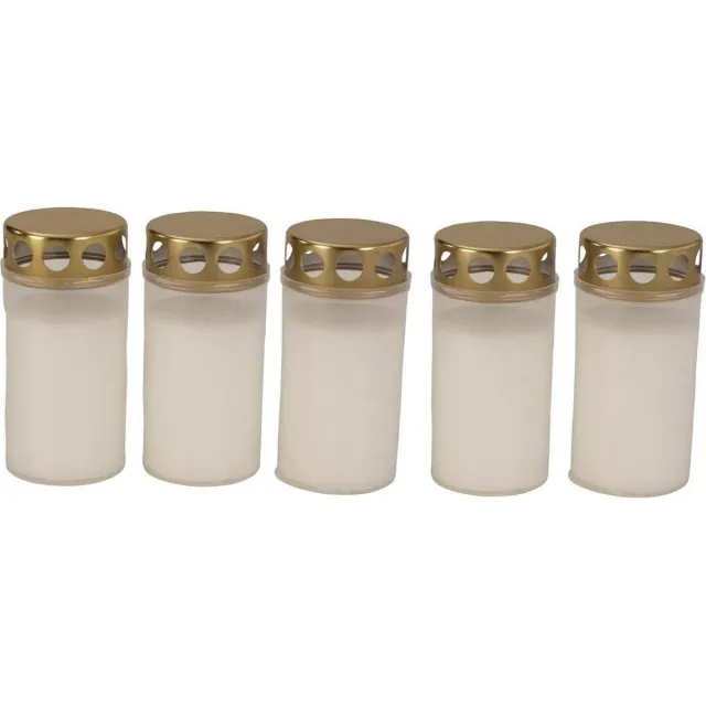 Bouwman Grafkaarsen koper deksel 3dg. wit 20stuks