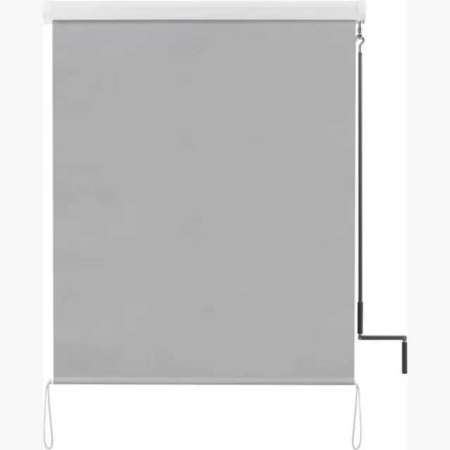 Bolt Edge Rolgordijn met Crank - Grijs - 140x240cm - Luxaflex - Verduisterend en Isolerend