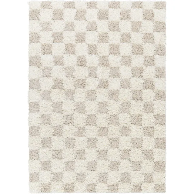 Surya Willa vloerkleed hoogpolig shaggy industrieel beige ivoor