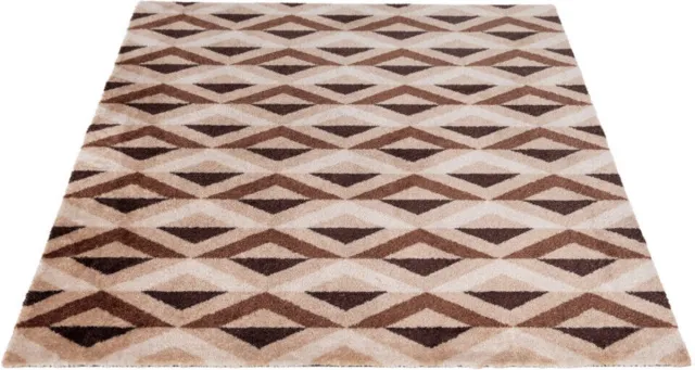 Hamat Droogloopmat Binnen Glam Sahara Diamond 60x100cm – Wasbare Deurmat met Antislip – Hoge Vochtopname – 100% Polyamide Beige/Bruin