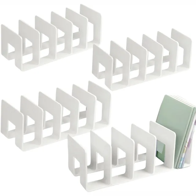 Unyqoos Set van vier elegante acryl boekhouders voor efficiënt gebruik van ruimte wit