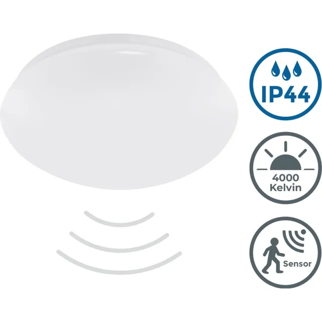 B.K.Licht LED Badkamerverlichting met sensor - plafondlamp badkamer - IP44 wit