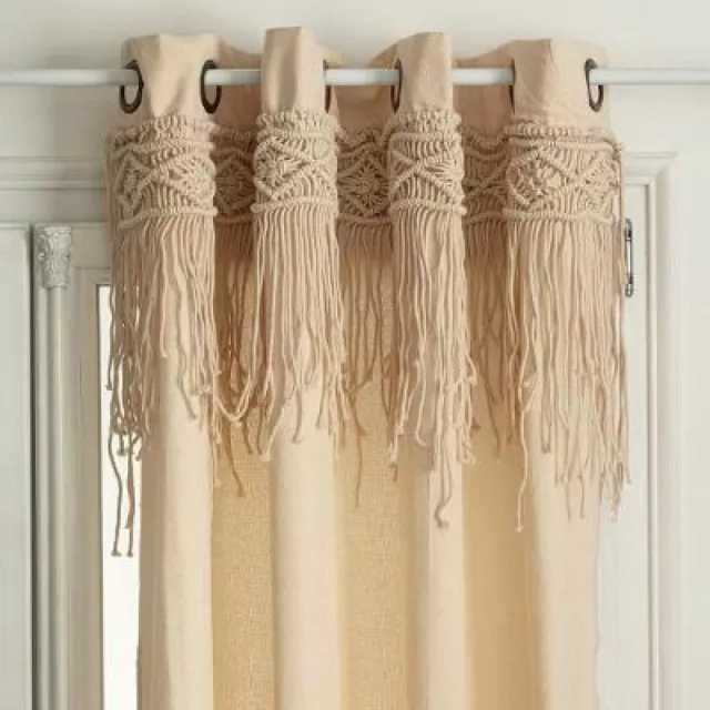 Atmosphera Gordijnen-Macrame ritueel 140x260, beige,merk Atmosphera Créateur d'intérieur