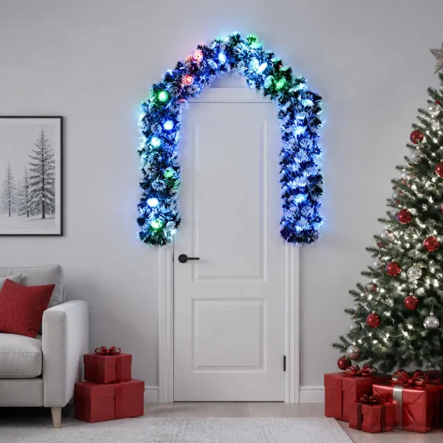 vidaXL Christmas Garland 200 cm 16 LED's Meerkleurig PET Groen